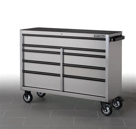 craftsman 53 inch 9 drawer stainless steel roller cabinet|CRAFTSMAN 9.